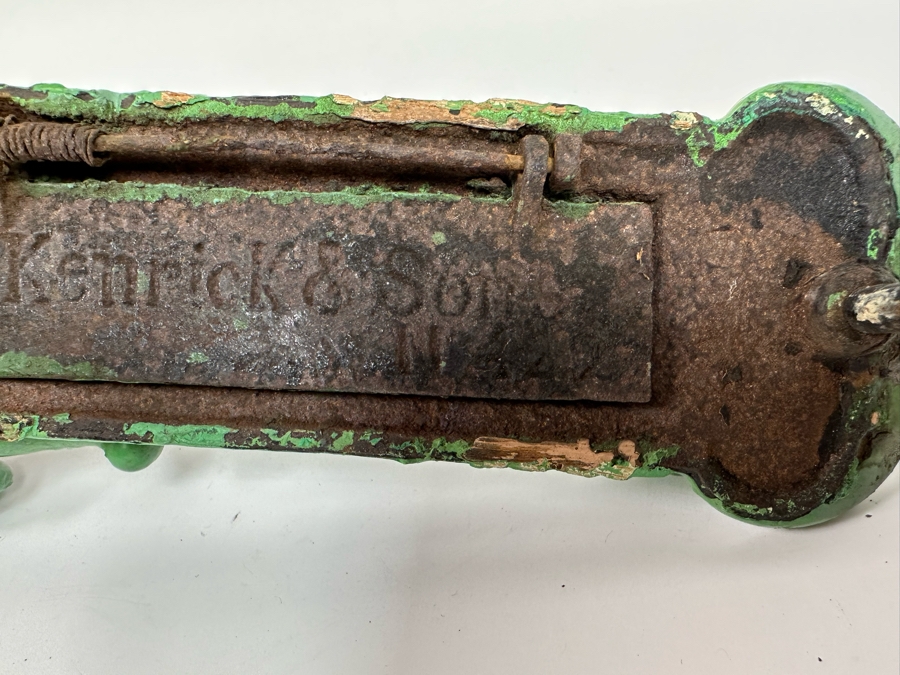 Antique Victorian Cast Iron A. Kenrick & Sons Door Knocker / Mailbox Slot 9.5W X 4D X 2H [Photo 13]