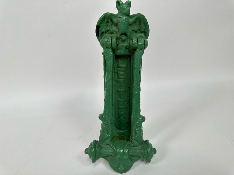 Antique Victorian Cast Iron A. Kenrick & Sons Door Knocker / Mailbox Slot 9.5W X 4D X 2H [Photo 5]