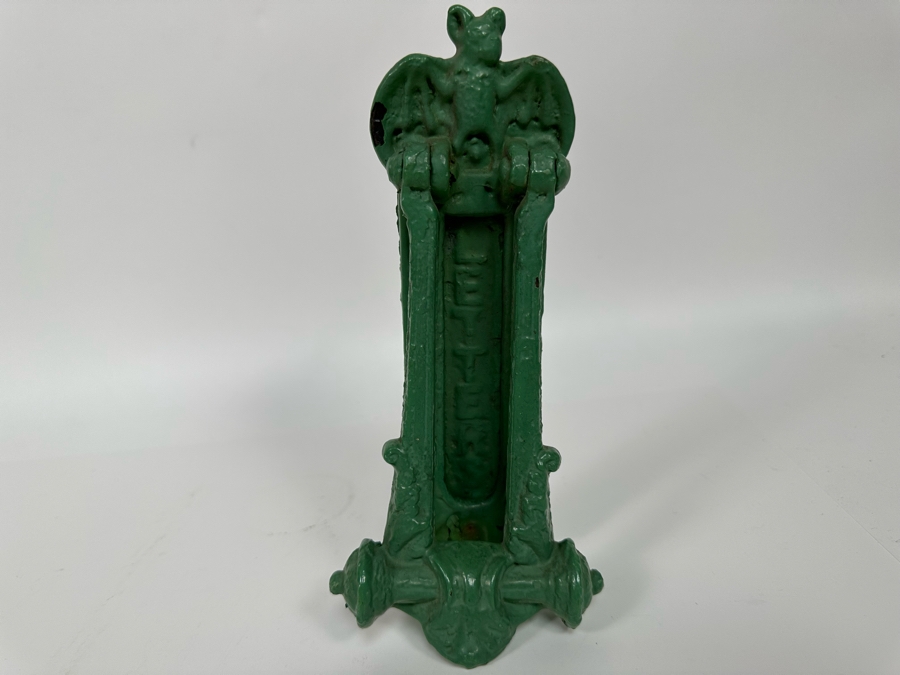 Antique Victorian Cast Iron A. Kenrick & Sons Door Knocker / Mailbox Slot 9.5W X 4D X 2H [Photo 4]