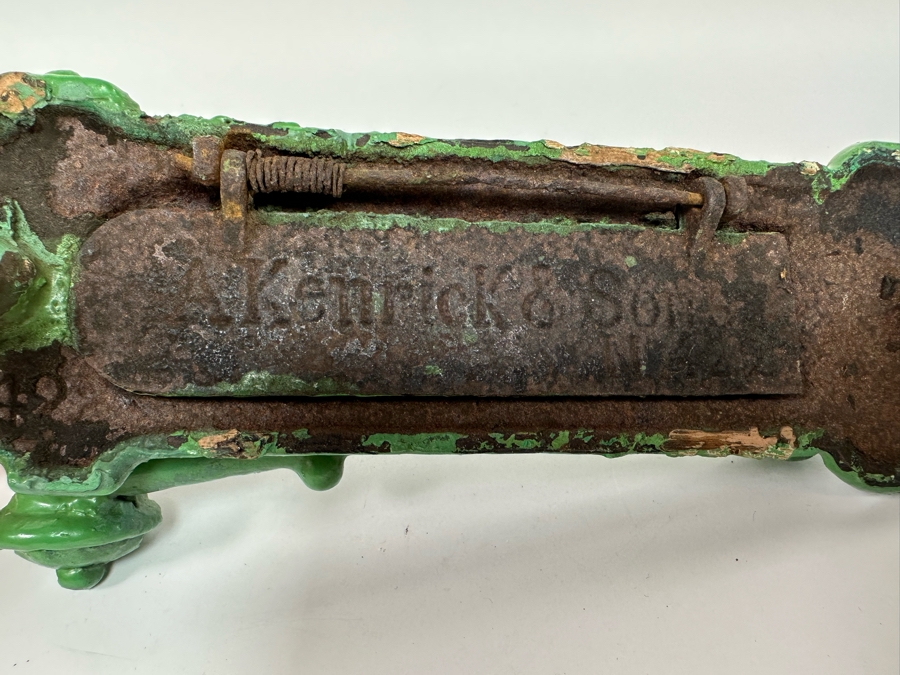 Antique Victorian Cast Iron A. Kenrick & Sons Door Knocker / Mailbox Slot 9.5W X 4D X 2H [Photo 11]