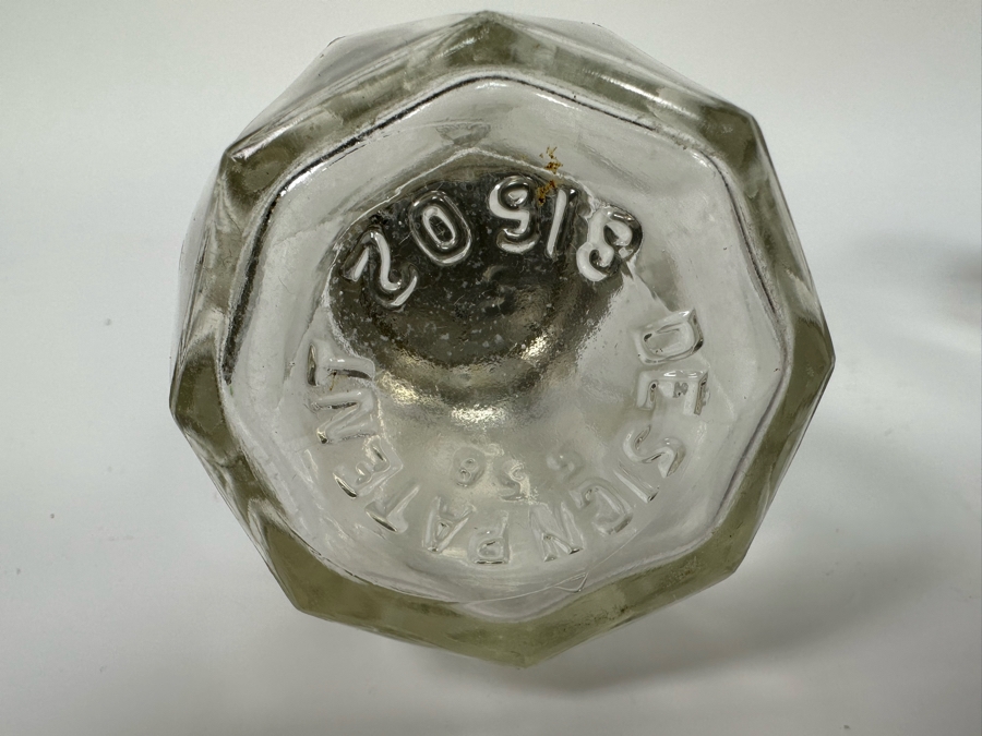 Set Of Three Vintage Angular Glass Lidded Jars 4.5H - 8.5H [Photo 8]