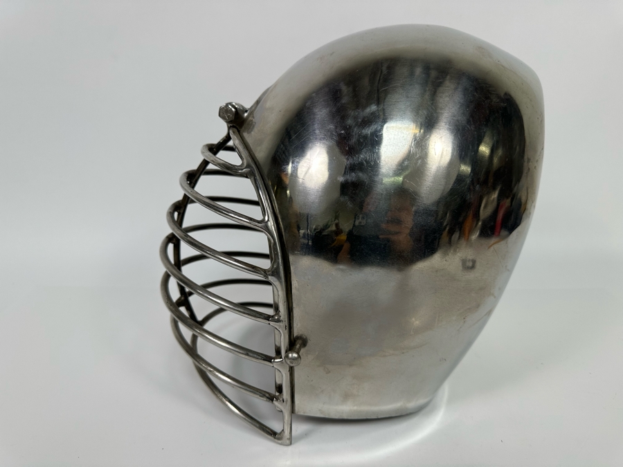Vintage Polished Stainless Steel Warrior's Helmet With Hinged Steel Facemask 8.5W X 11D X 10H [Photo 8]