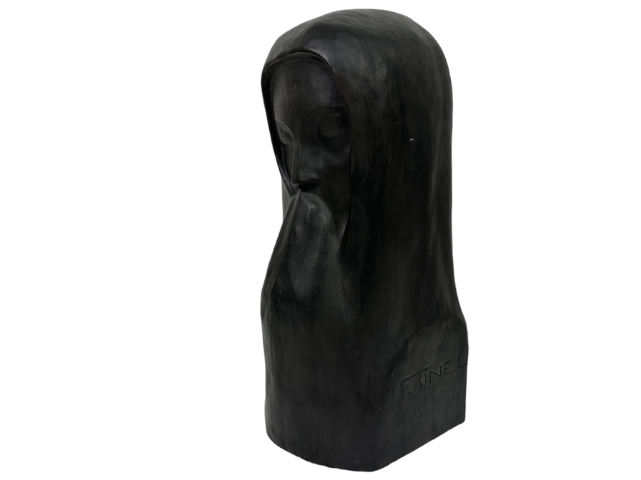 Vintage Frans Tinel Plaster Bust Sculpture 6W X 7.5D X 16H [Photo 1]