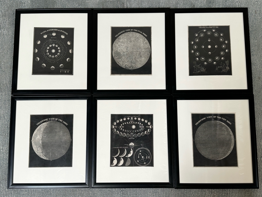 Collection Of Six Vintage Space Planetary Planets & Moon Prints 8 X 10 Framed 15.5 X 17.5 [Photo 4]