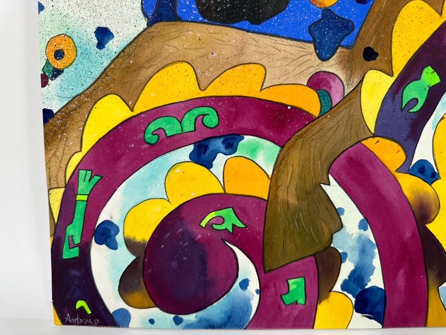 Original Painting On Board Signed Antonio (Mexico) 16 X 20 [Photo 7]