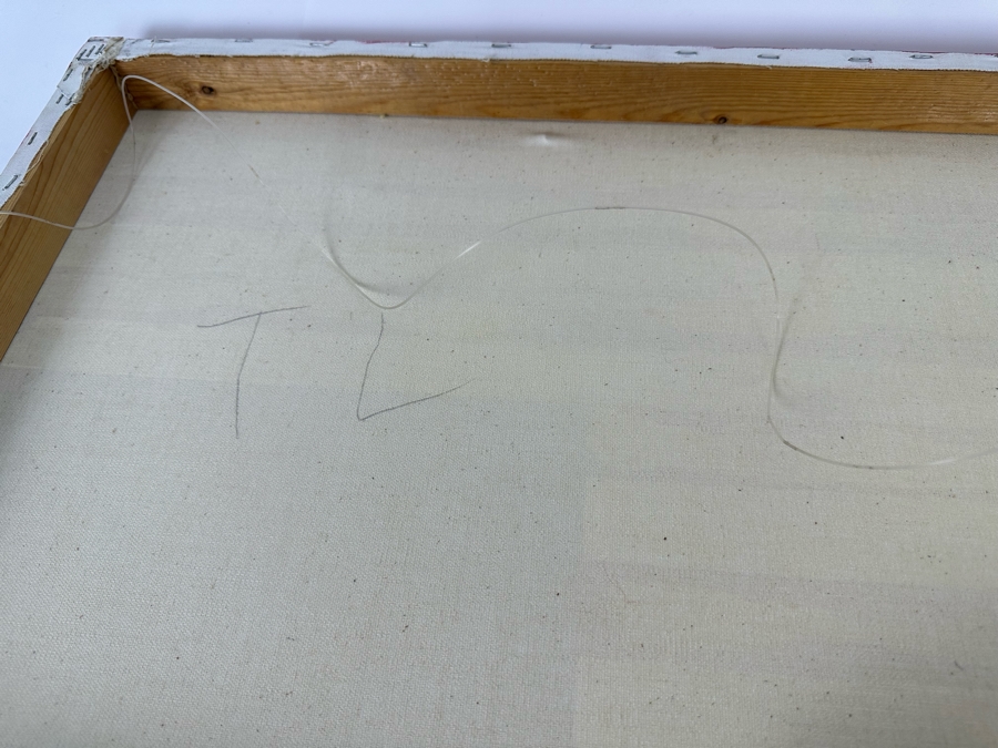 Original Painting On Canvas Of United States Flag With Barcode Signed Beldo 26.5 X 17.5 [Photo 8]