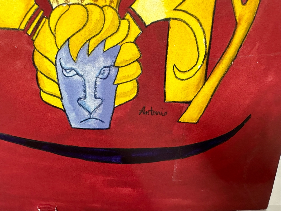 Original Painting On Board Signed Antonio (Mexico) 18 X 21 [Photo 9]