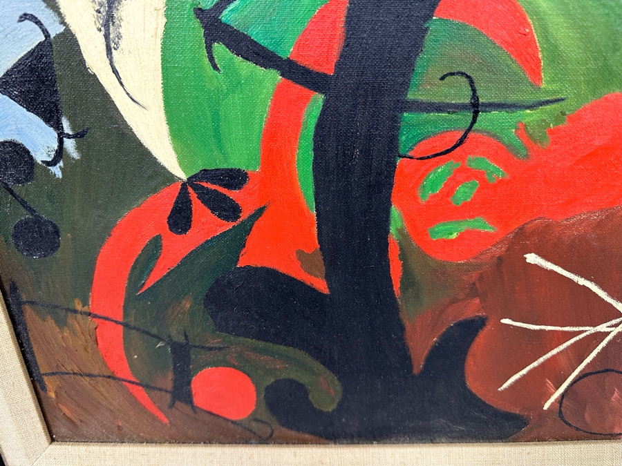 Original Painting After Joan Miro 16 X 20 Framed 19.5 X 23.5 [Photo 8]