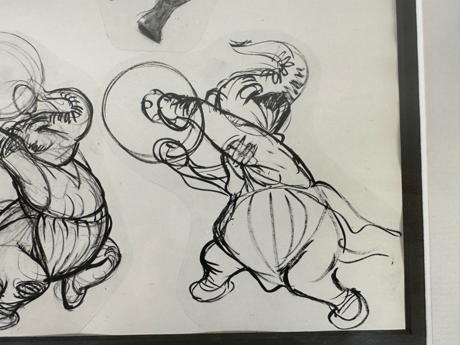 Vintage 1939 Walt Disney Productions Character Model Sheets Of Elephant Poses 'Dance Of The Hours' 1-039 No M 207 B 12.5W X 11H Framed 19 X 17 [Photo 14]