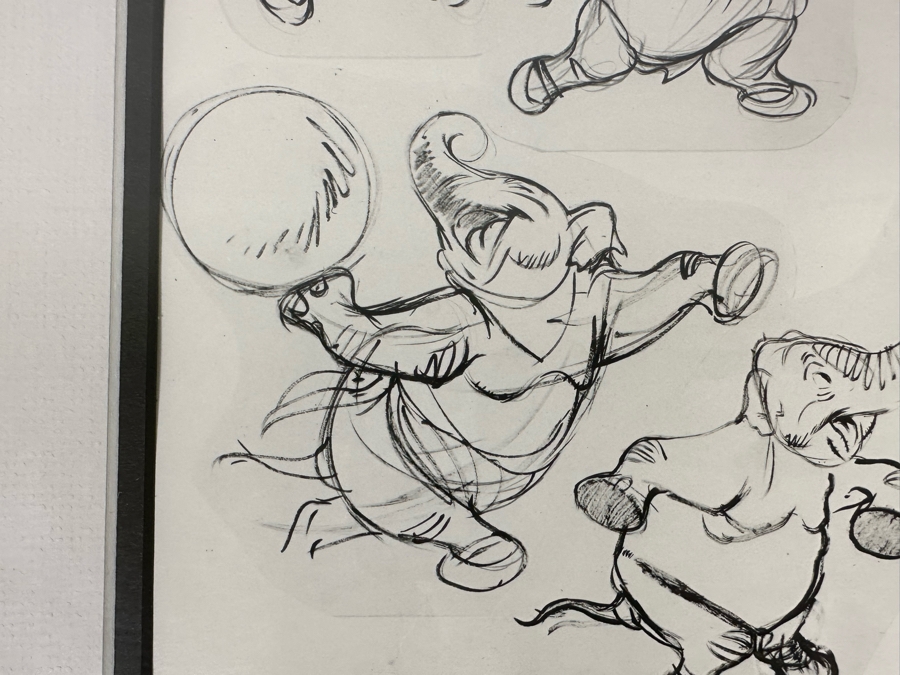 Vintage 1939 Walt Disney Productions Character Model Sheets Of Elephant Poses 'Dance Of The Hours' 1-039 No M 207 B 12.5W X 11H Framed 19 X 17 [Photo 11]