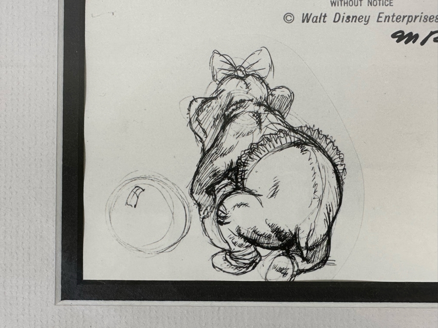 Vintage 1939 Walt Disney Productions Character Model Sheets Of Elephant Dancers For 'Dance Of The Hours' Concert Feature Seq. 1-039 No M 165 C 13.5W X 10.5H Framed 20 X 17 [Photo 11]