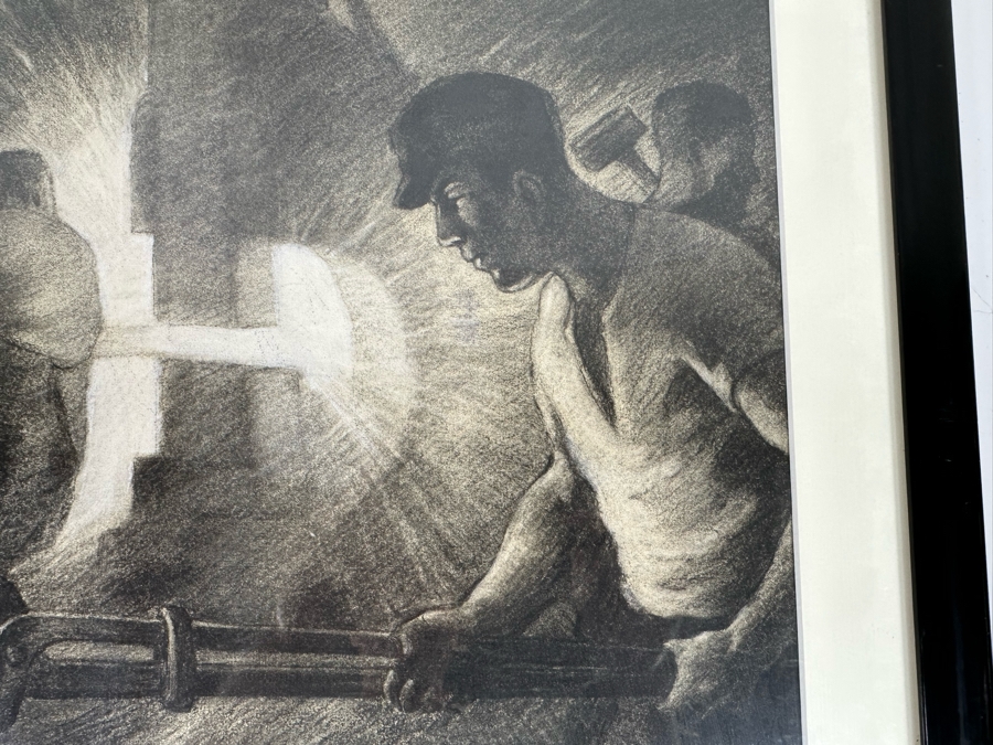 Original Art Deco Machine Age Factory Illustration Signed L Koyro 18.5 X 19.5 Framed 23.5 X 24.5 [Photo 6]