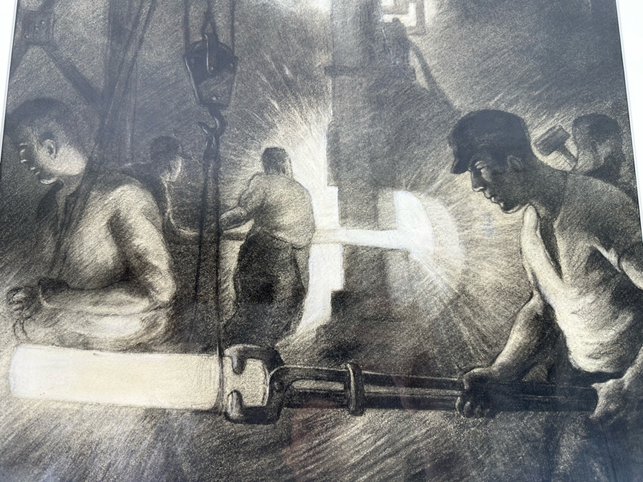 Original Art Deco Machine Age Factory Illustration Signed L Koyro 18.5 X 19.5 Framed 23.5 X 24.5 [Photo 8]