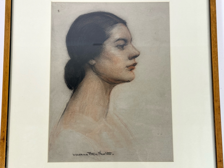 Josephine Pitkin Newton (20th Century, American) Original Pastel Portrait Painting 9 X 12 Framed 16 X 19.5