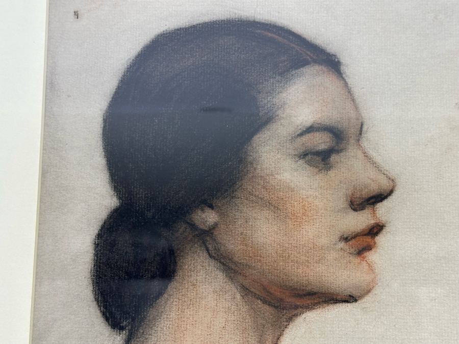Josephine Pitkin Newton (20th Century, American) Original Pastel Portrait Painting 9 X 12 Framed 16 X 19.5 [Photo 5]