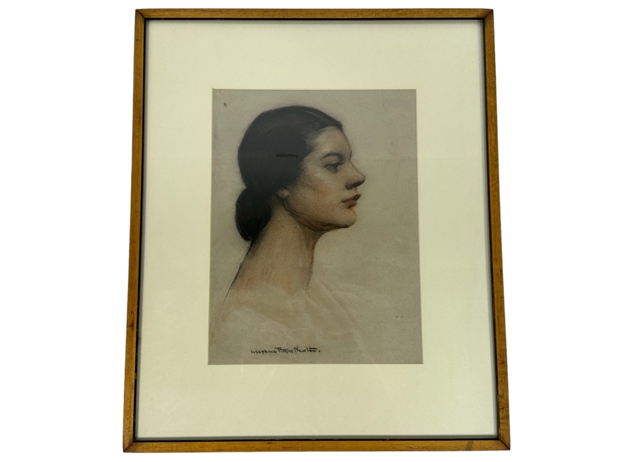 Josephine Pitkin Newton (20th Century, American) Original Pastel Portrait Painting 9 X 12 Framed 16 X 19.5 [Photo 2]