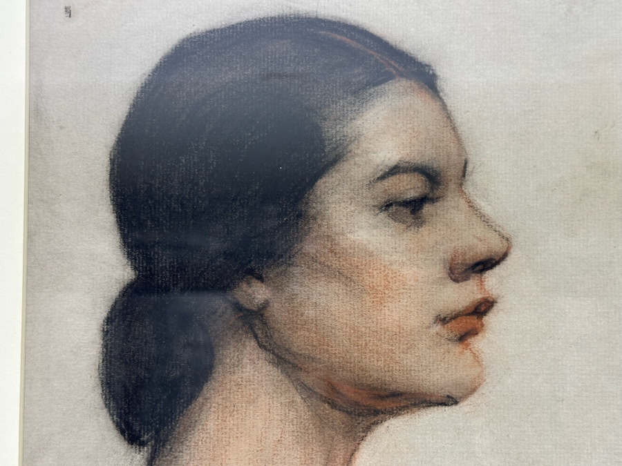 Josephine Pitkin Newton (20th Century, American) Original Pastel Portrait Painting 9 X 12 Framed 16 X 19.5 [Photo 9]