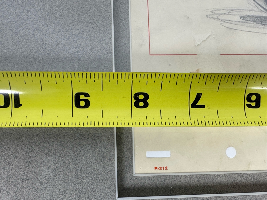 Original Story Sketch From Pinocchio Walt Disney Studios 1939 Of Cat Getting Stuck In A Fishbowl Originally Auctioned Off In 1990 By Christie's (See Info On Back In Photos) 8 X 8.5 Framed 15.5 X 16.5 [Photo 18]