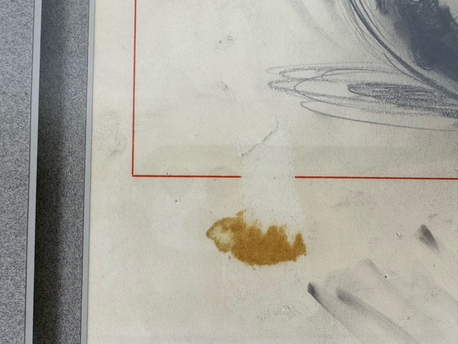 Original Story Sketch From Pinocchio Walt Disney Studios 1939 Of Cat Getting Stuck In A Fishbowl Originally Auctioned Off In 1990 By Christie's (See Info On Back In Photos) 8 X 8.5 Framed 15.5 X 16.5 [Photo 13]