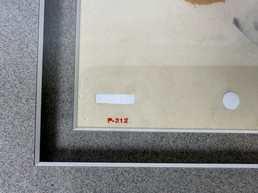 Original Story Sketch From Pinocchio Walt Disney Studios 1939 Of Cat Getting Stuck In A Fishbowl Originally Auctioned Off In 1990 By Christie's (See Info On Back In Photos) 8 X 8.5 Framed 15.5 X 16.5 [Photo 12]