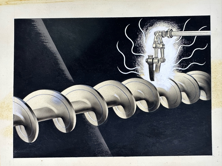 Vintage Original Illustration Art Deco Machine Age Advertising Agency Donahue & Coe, Inc Advertising Age Drawing 9 X 7 On Board 16 X 14 [Photo 3]