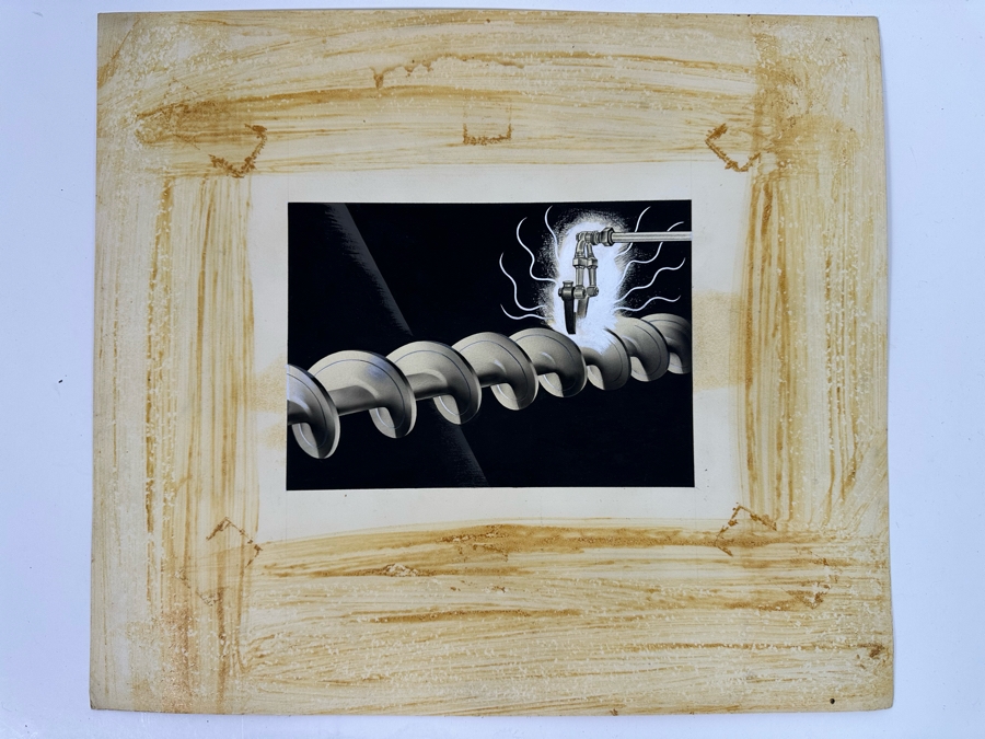 Vintage Original Illustration Art Deco Machine Age Advertising Agency Donahue & Coe, Inc Advertising Age Drawing 9 X 7 On Board 16 X 14 [Photo 4]