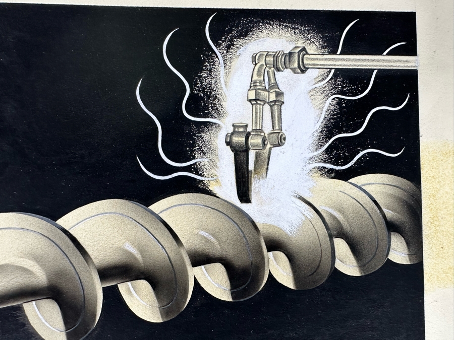 Vintage Original Illustration Art Deco Machine Age Advertising Agency Donahue & Coe, Inc Advertising Age Drawing 9 X 7 On Board 16 X 14 [Photo 5]