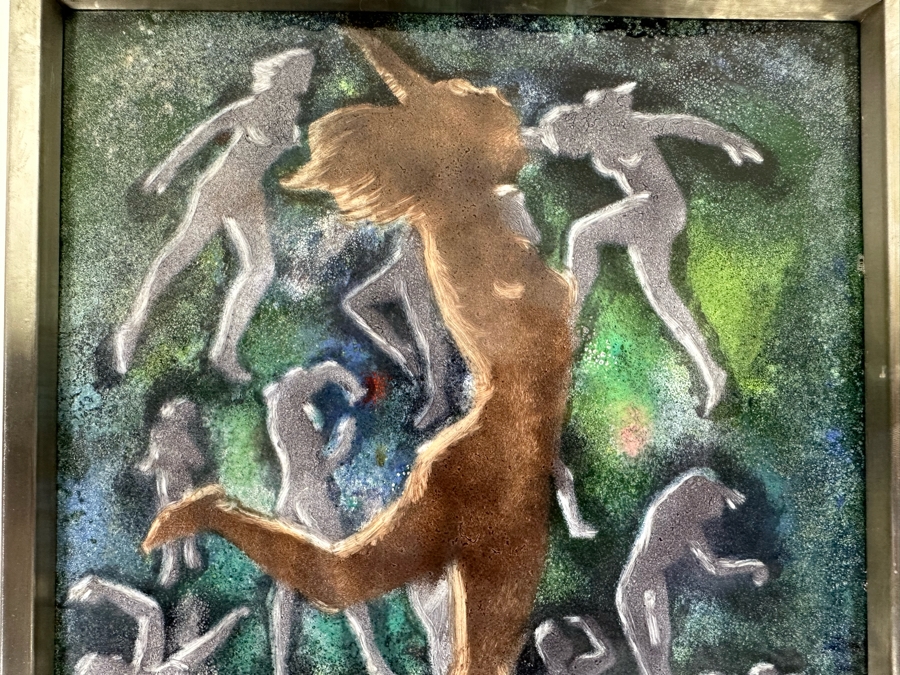 Original Dom Dominic Mingolla Enamel On Copper Artwork Of Dancers 8 X 10 [Photo 6]