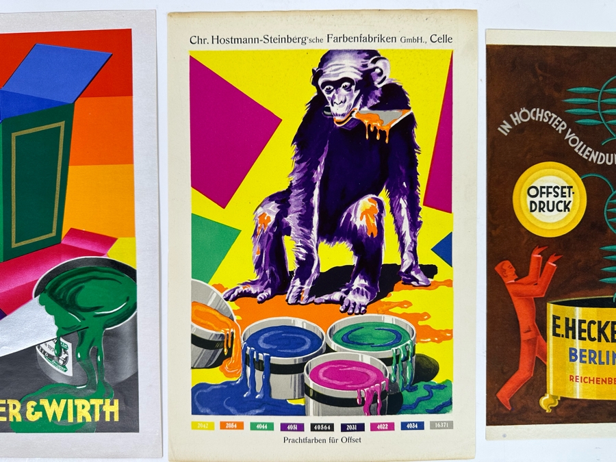 Set Of Three Berger & Wirth Printer Ink Advertising Prints Showing Vivid Inks Colors German Ideal To Frame And Display In An Advertising / Marketing Company 8 X 12 [Photo 5]