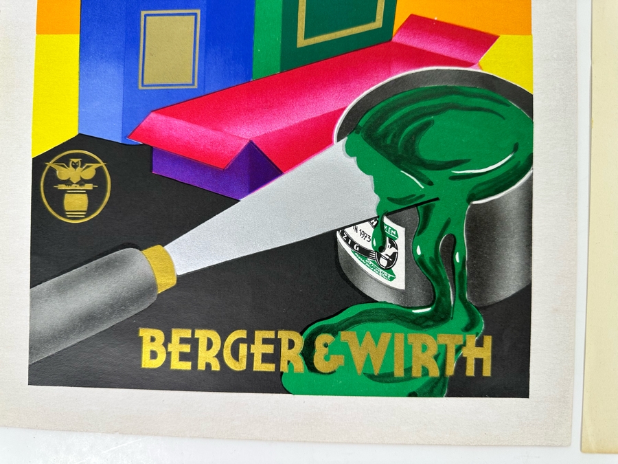Set Of Three Berger & Wirth Printer Ink Advertising Prints Showing Vivid Inks Colors German Ideal To Frame And Display In An Advertising / Marketing Company 8 X 12 [Photo 3]