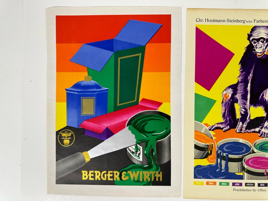 Set Of Three Berger & Wirth Printer Ink Advertising Prints Showing Vivid Inks Colors German Ideal To Frame And Display In An Advertising / Marketing Company 8 X 12 [Photo 2]