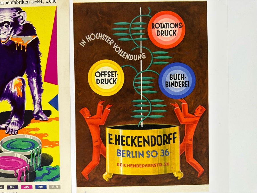 Set Of Three Berger & Wirth Printer Ink Advertising Prints Showing Vivid Inks Colors German Ideal To Frame And Display In An Advertising / Marketing Company 8 X 12 [Photo 8]