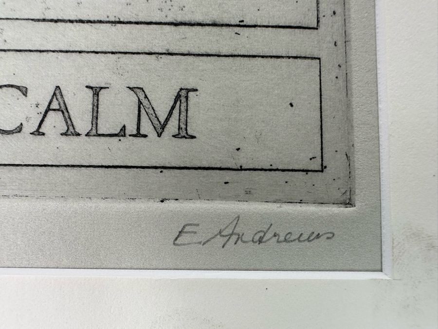 Hand Signed Elizabeth Andrews Etching 'Always Keep Your Elephants Calm' Limited Edition 53 Of 100 III 10 X 9 [Photo 4]