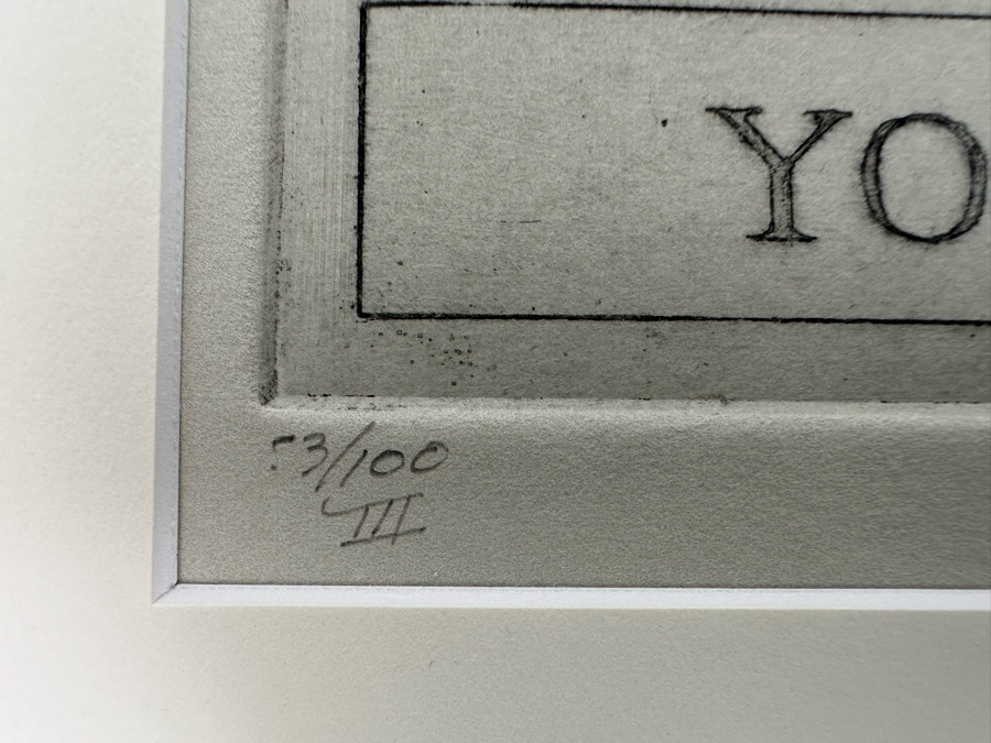 Hand Signed Elizabeth Andrews Etching 'Always Keep Your Elephants Calm' Limited Edition 53 Of 100 III 10 X 9 [Photo 5]