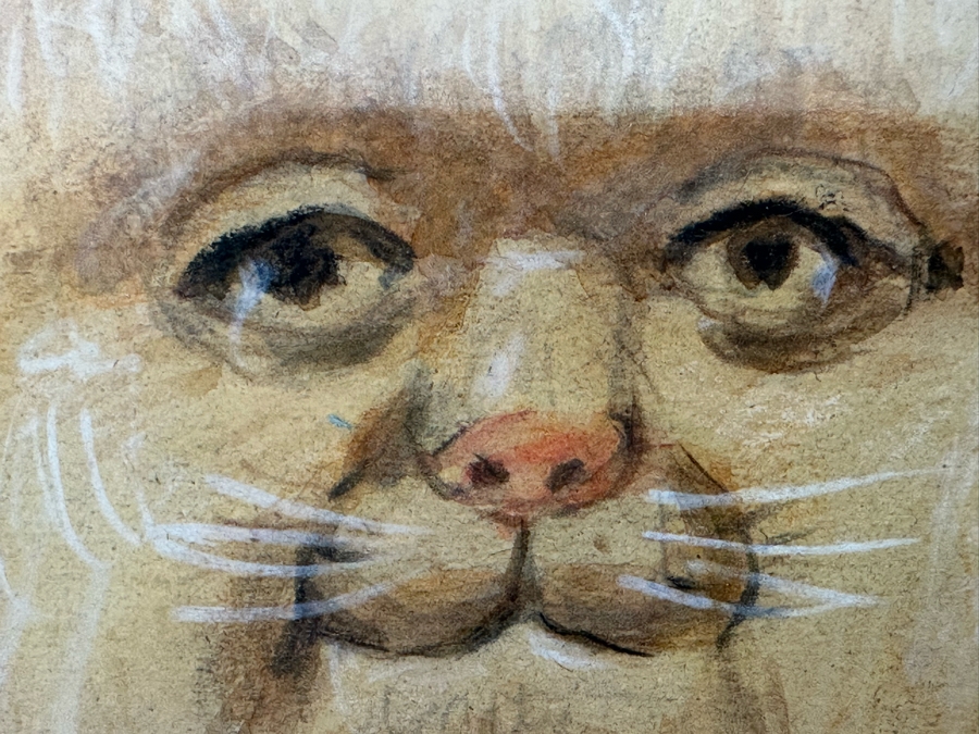 Original Painting After Fernando Botero Fat Cat 8.5 X 8 Framed 17.5 X 16.5 [Photo 9]