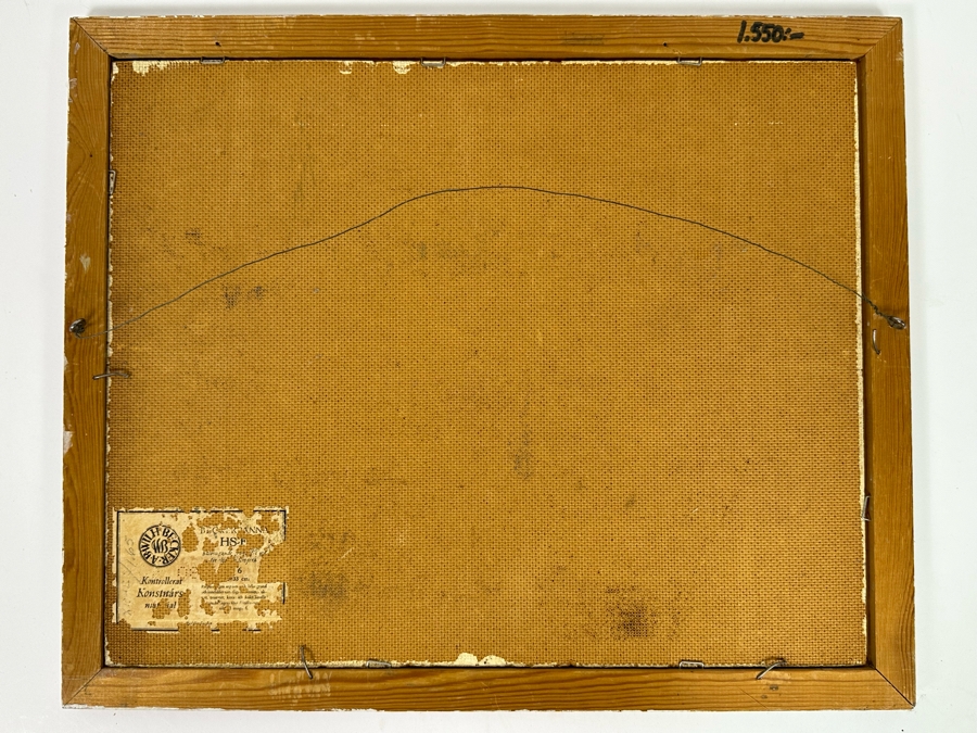 Original Abstract Painting On Board Signed L. Gideon 16 X 13 Framed 18 X 15 [Photo 12]