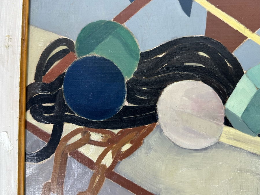 Original Abstract Painting On Board Signed L. Gideon 16 X 13 Framed 18 X 15 [Photo 9]