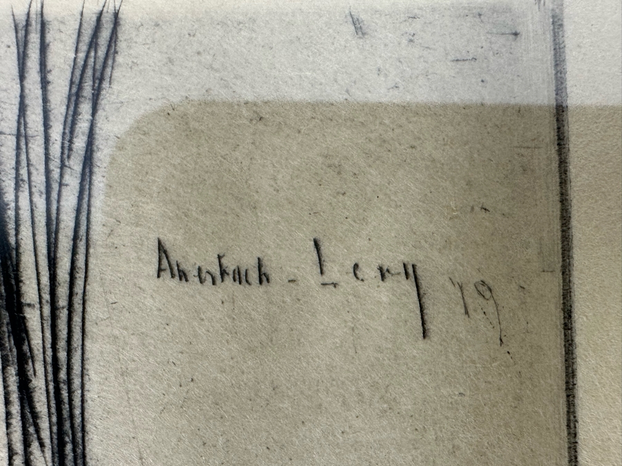 William Auerbach-Levy (1889-1964, Belarus / United States) Hand Signed Etching On Paper, Man With Hat 11 X 13 Framed 17 X 19.5 [Photo 6]