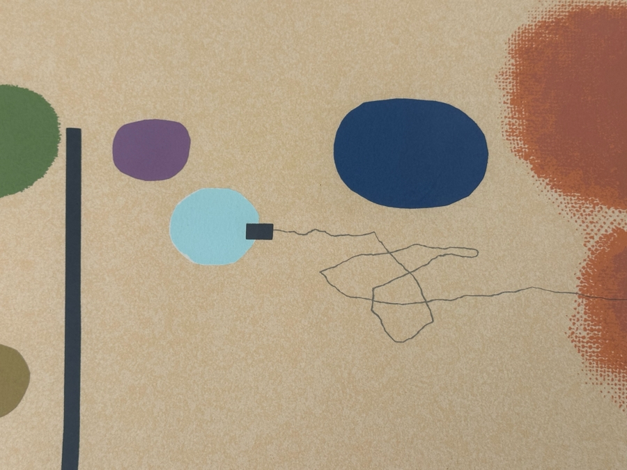 Victor Pasmore (1908-1998, British) Composite Image: Orange And Indigo 1984 Screenprint In Colors On Arches Paper Signed With Initials, Dated And Numbered 47 Of 70 Published By Marlborough Fine Art, London England 17 X 21 Framed 34 X 28 [Photo 11]