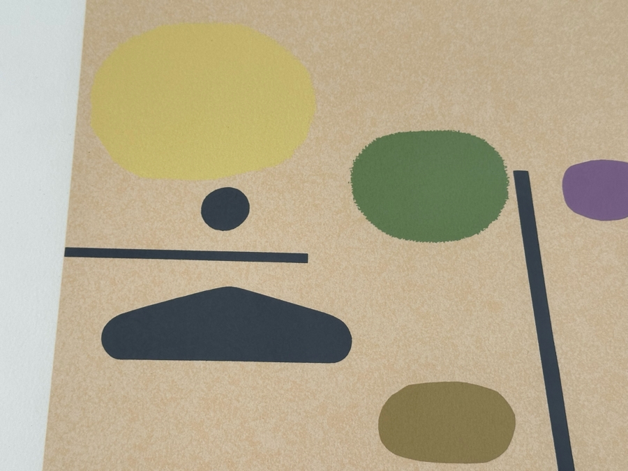 Victor Pasmore (1908-1998, British) Composite Image: Orange And Indigo 1984 Screenprint In Colors On Arches Paper Signed With Initials, Dated And Numbered 47 Of 70 Published By Marlborough Fine Art, London England 17 X 21 Framed 34 X 28 [Photo 12]