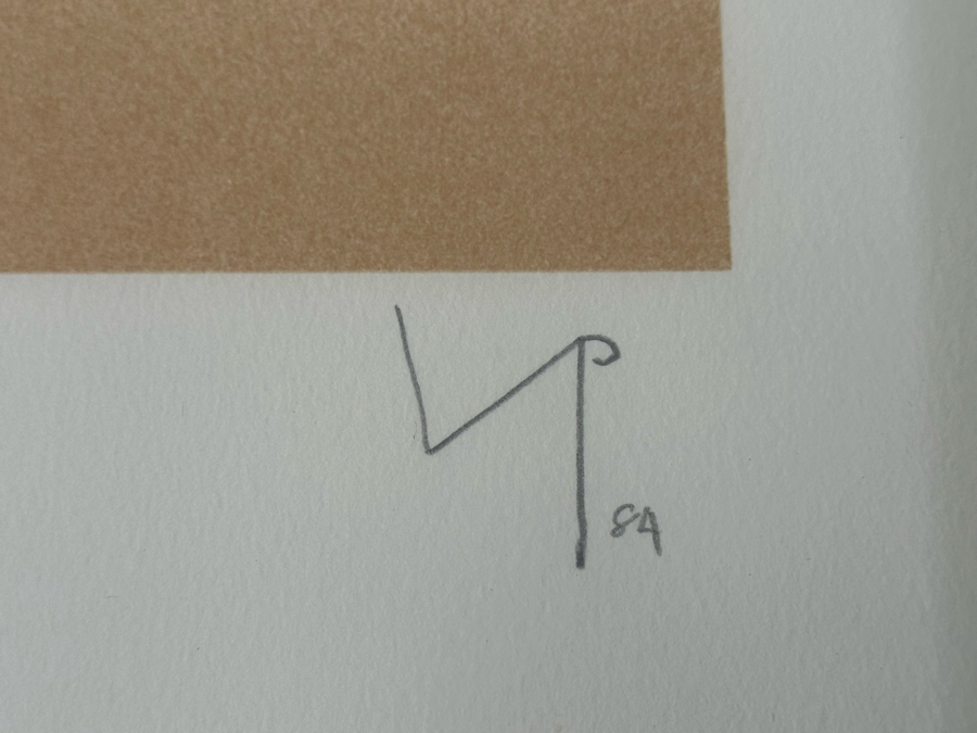 Victor Pasmore (1908-1998, British) Composite Image: Orange And Indigo 1984 Screenprint In Colors On Arches Paper Signed With Initials, Dated And Numbered 47 Of 70 Published By Marlborough Fine Art, London England 17 X 21 Framed 34 X 28 [Photo 9]