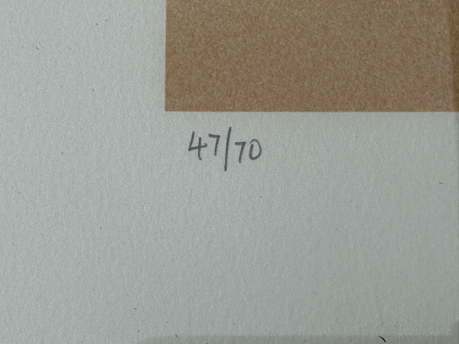 Victor Pasmore (1908-1998, British) Composite Image: Orange And Indigo 1984 Screenprint In Colors On Arches Paper Signed With Initials, Dated And Numbered 47 Of 70 Published By Marlborough Fine Art, London England 17 X 21 Framed 34 X 28 [Photo 14]