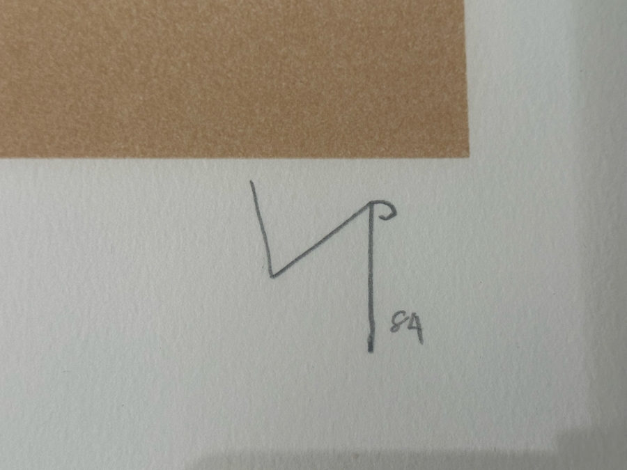 Victor Pasmore (1908-1998, British) Composite Image: Orange And Indigo 1984 Screenprint In Colors On Arches Paper Signed With Initials, Dated And Numbered 47 Of 70 Published By Marlborough Fine Art, London England 17 X 21 Framed 34 X 28 [Photo 8]