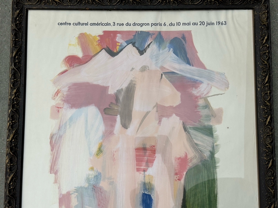 Willem De Kooning (1904-1997, Dutch/American) Hand Signed Original 1963 Paris Art Exhibition Poster Titled 31 Peintres Americains (31 American Painters) Charles Sorlier Lithograph Pencil Signed 'de Kooning' - Fernand Mourlot 26 X 36 Framed 30 X 39 [Photo 2]