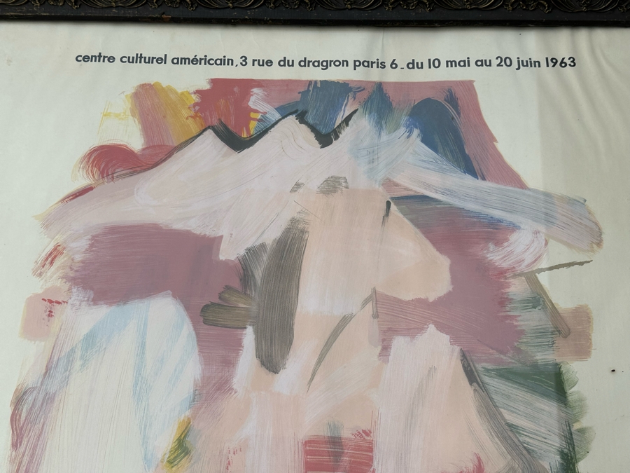 Willem De Kooning (1904-1997, Dutch/American) Hand Signed Original 1963 Paris Art Exhibition Poster Titled 31 Peintres Americains (31 American Painters) Charles Sorlier Lithograph Pencil Signed 'de Kooning' - Fernand Mourlot 26 X 36 Framed 30 X 39 [Photo 4]