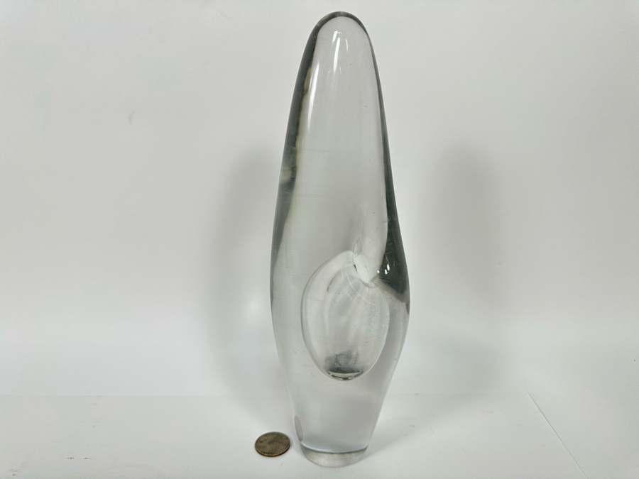 Signed Timo Sarpaneva 1955 Orkidea Orchid Art Glass Vase For Iittala Finland 10.5H Retails $1,600 [Photo 5]