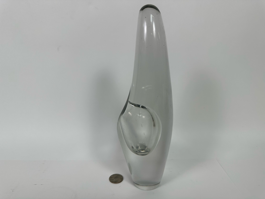 Signed Timo Sarpaneva 1955 Orkidea Orchid Art Glass Vase For Iittala Finland 10.5H Retails $1,600 [Photo 9]