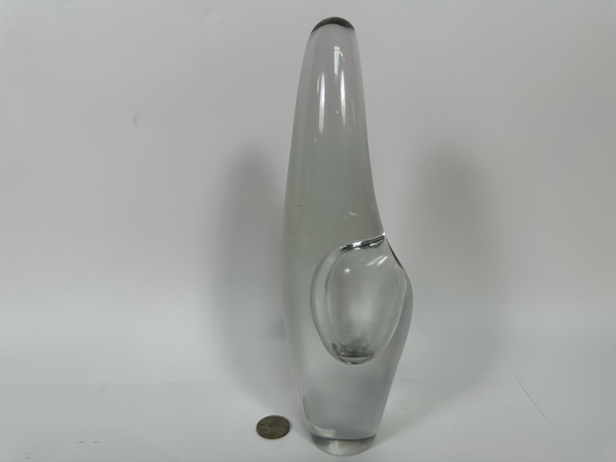Signed Timo Sarpaneva 1955 Orkidea Orchid Art Glass Vase For Iittala Finland 10.5H Retails $1,600 [Photo 7]