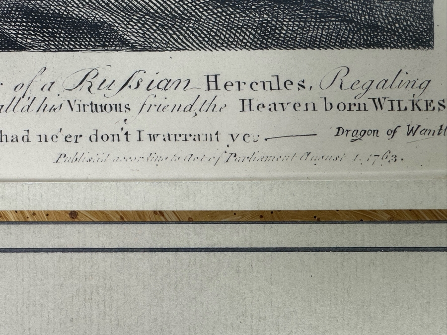 William Hogarth (1697-1764, British) Antique 2nd Printing 1850 Etching And Engraving 'The Bruiser (Caricature Of Charles Churchill)' 12 X 16 Framed 24 X 28 [Photo 14]