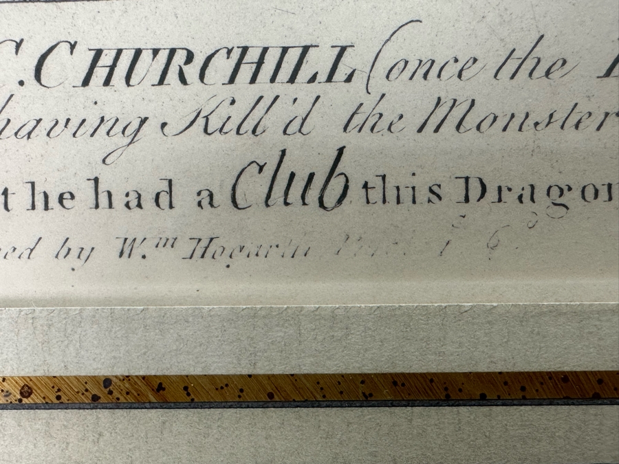William Hogarth (1697-1764, British) Antique 2nd Printing 1850 Etching And Engraving 'The Bruiser (Caricature Of Charles Churchill)' 12 X 16 Framed 24 X 28 [Photo 15]